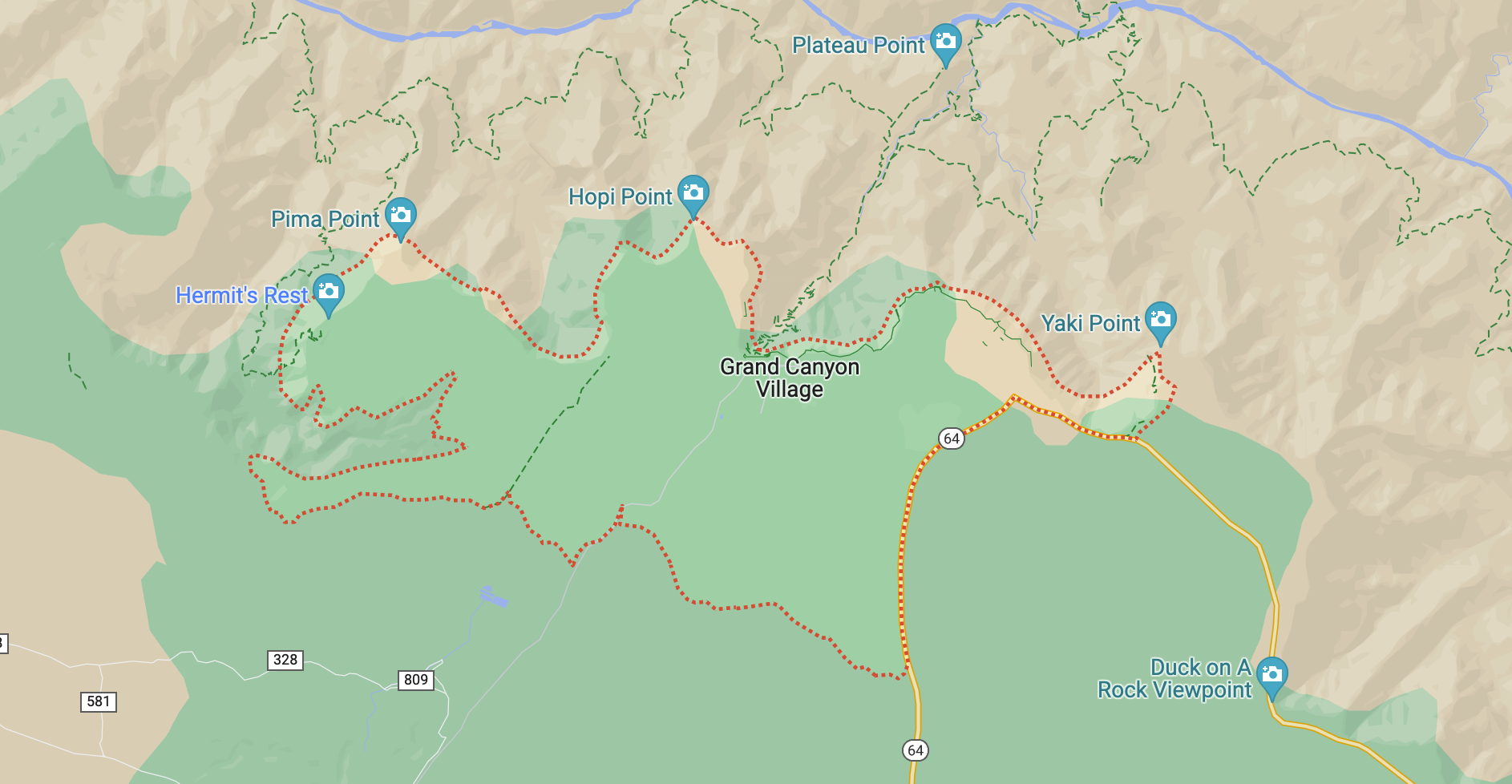 Map Grand Canyon